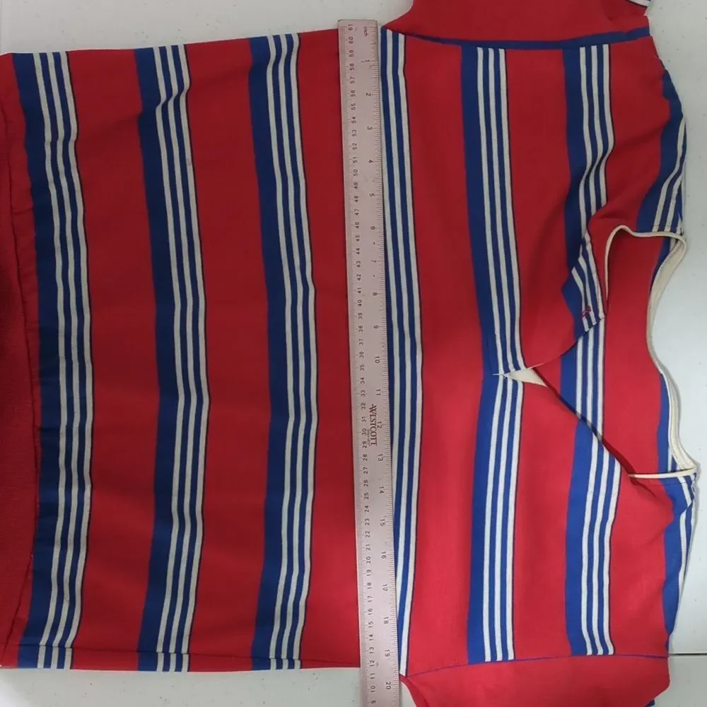 Red white and blue stripe shirt no tag vintage style (InvW013)